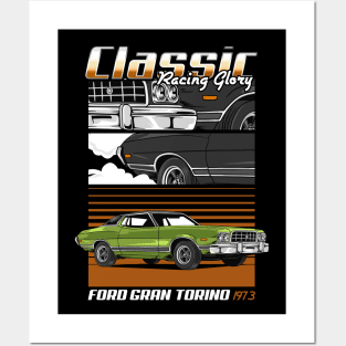 Classic V8 Torino Car Posters and Art